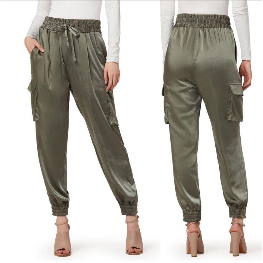 Young Fabulous and Broke Ollie rust satin cargo jogger pants!
